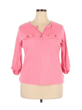Jones New York Womens Plus Size Space Dyed Henley